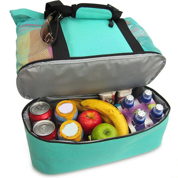 CoolerBag™ - Bolsa de praia com compartimento térmico embutido