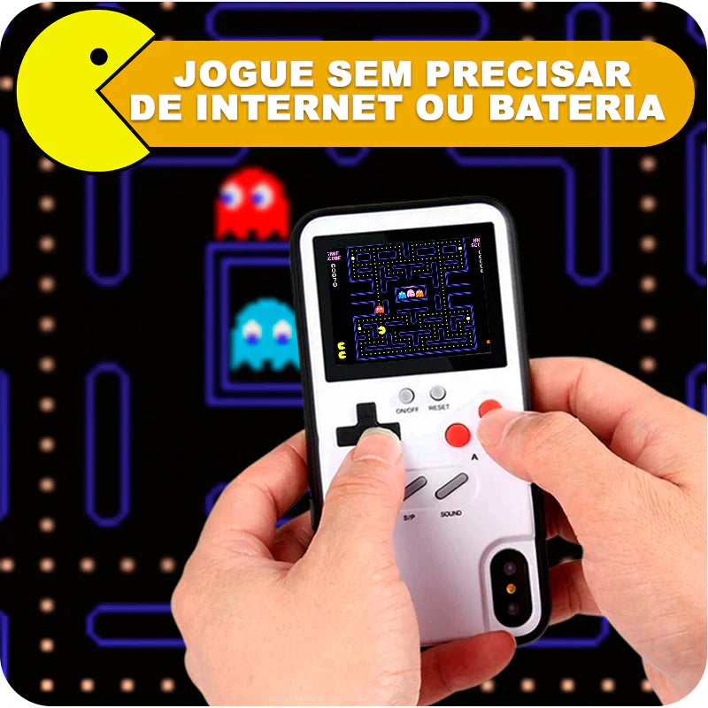 Capa de iPhone GameCase Retrô ORIGINAL com MAIS DE 30 JOGOS nostálgicos + CABO USB DE BRINDE (ÚLTIMO DIA EM PROMOÇÃO)