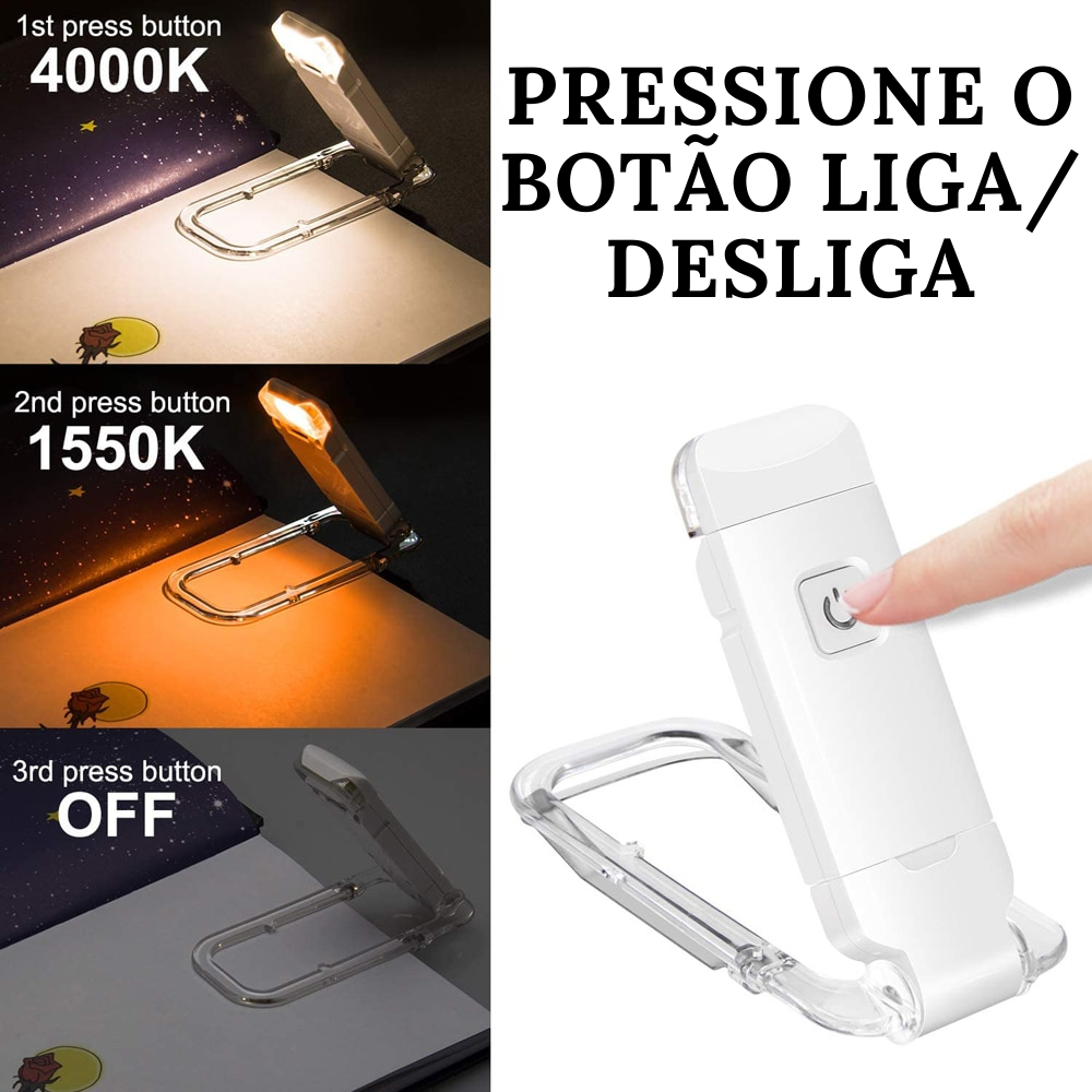 Luminária para Leitura Portátil Recarregável USB
