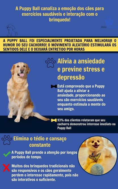 Puppy Ball Bolinha de Rolagem Automática + 4 Brindes (Capas de Pelúcia)