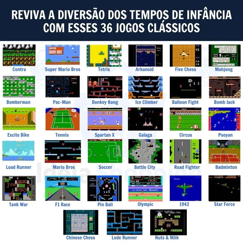 Capa de iPhone GameCase Retrô ORIGINAL com MAIS DE 30 JOGOS nostálgicos + CABO USB DE BRINDE (ÚLTIMO DIA EM PROMOÇÃO)