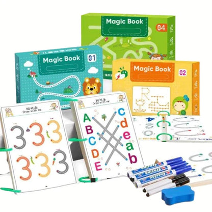 Caderno de Traço e Desenho Infantil - Magic Book (Caderno, Canetas e Apagador)