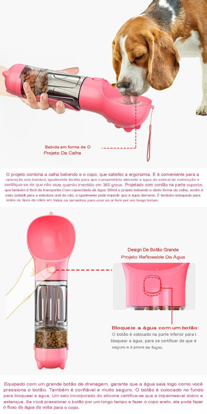 Garrafa Multifuncional 3 em 1 para Pets