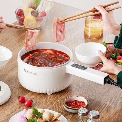 Panela elétrica multifuncional com regulador de tempo e temperatura.
