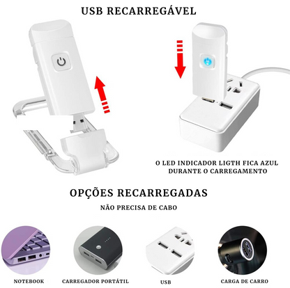 Luminária para Leitura Portátil Recarregável USB