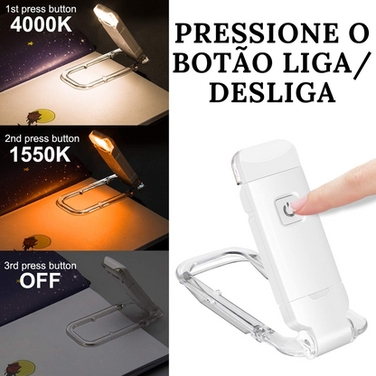 Luminária para Leitura Portátil Recarregável USB